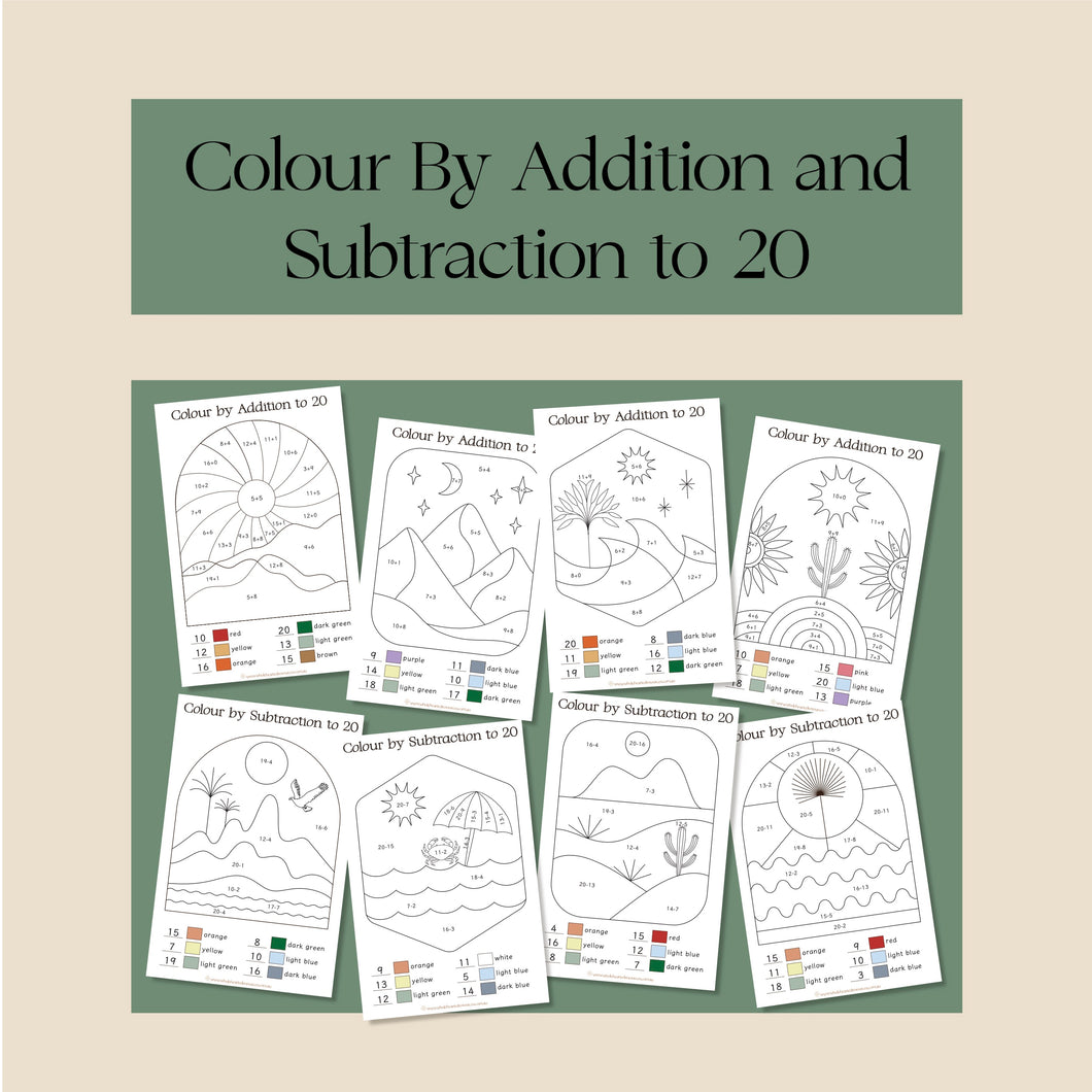 Colour by Addition and Subtraction to 20