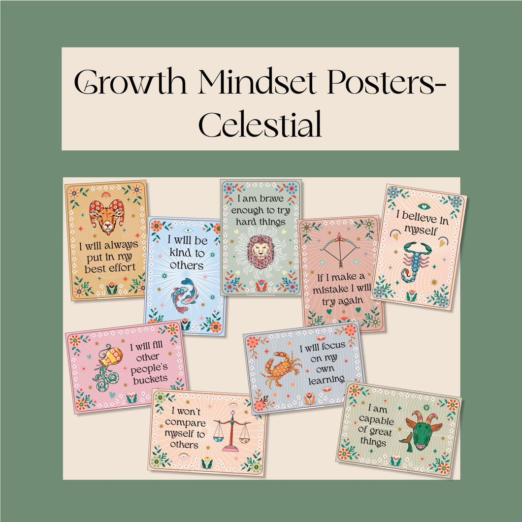 Growth Mindset Posters- Celestial