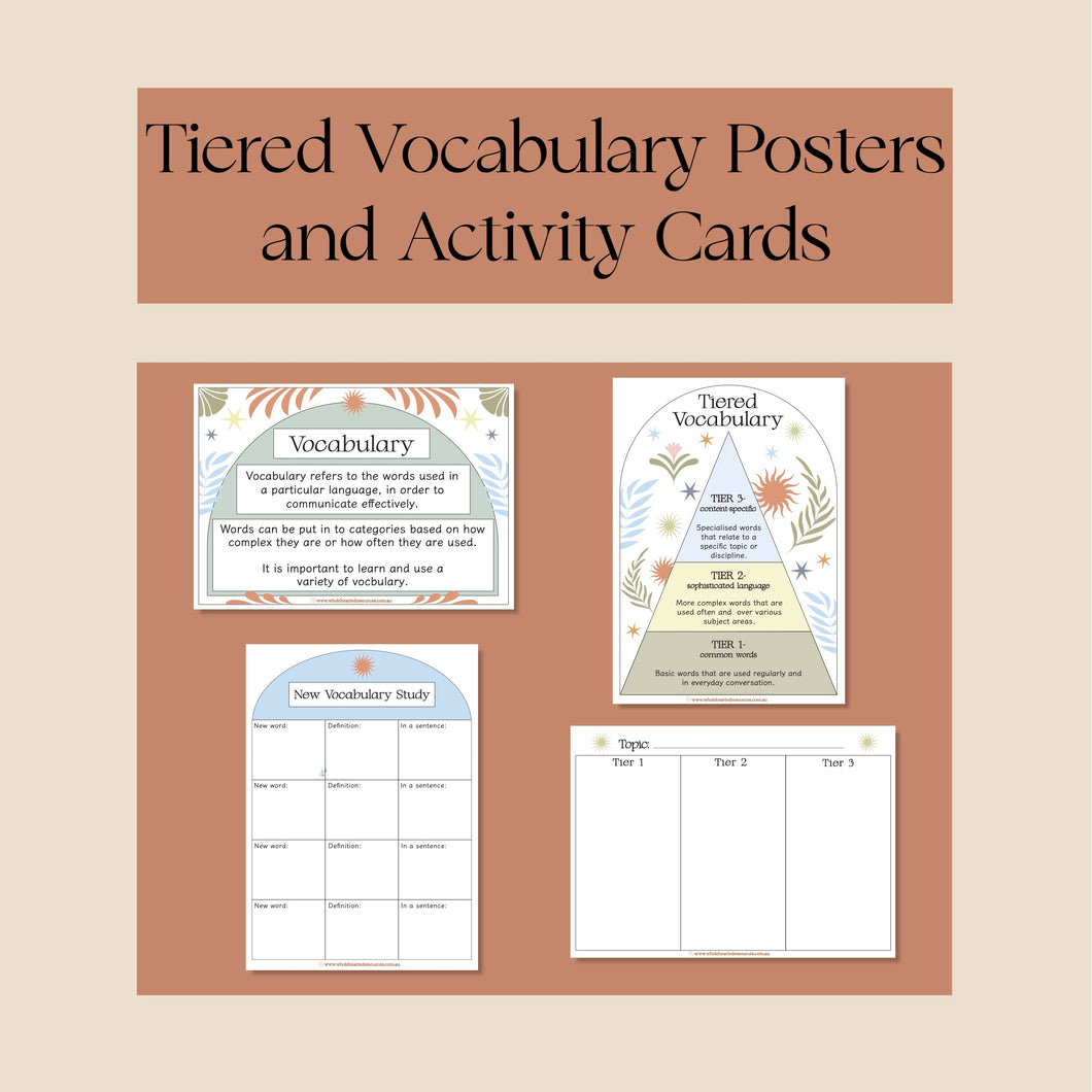 Tiered Vocabulary Posters and Activity Cards