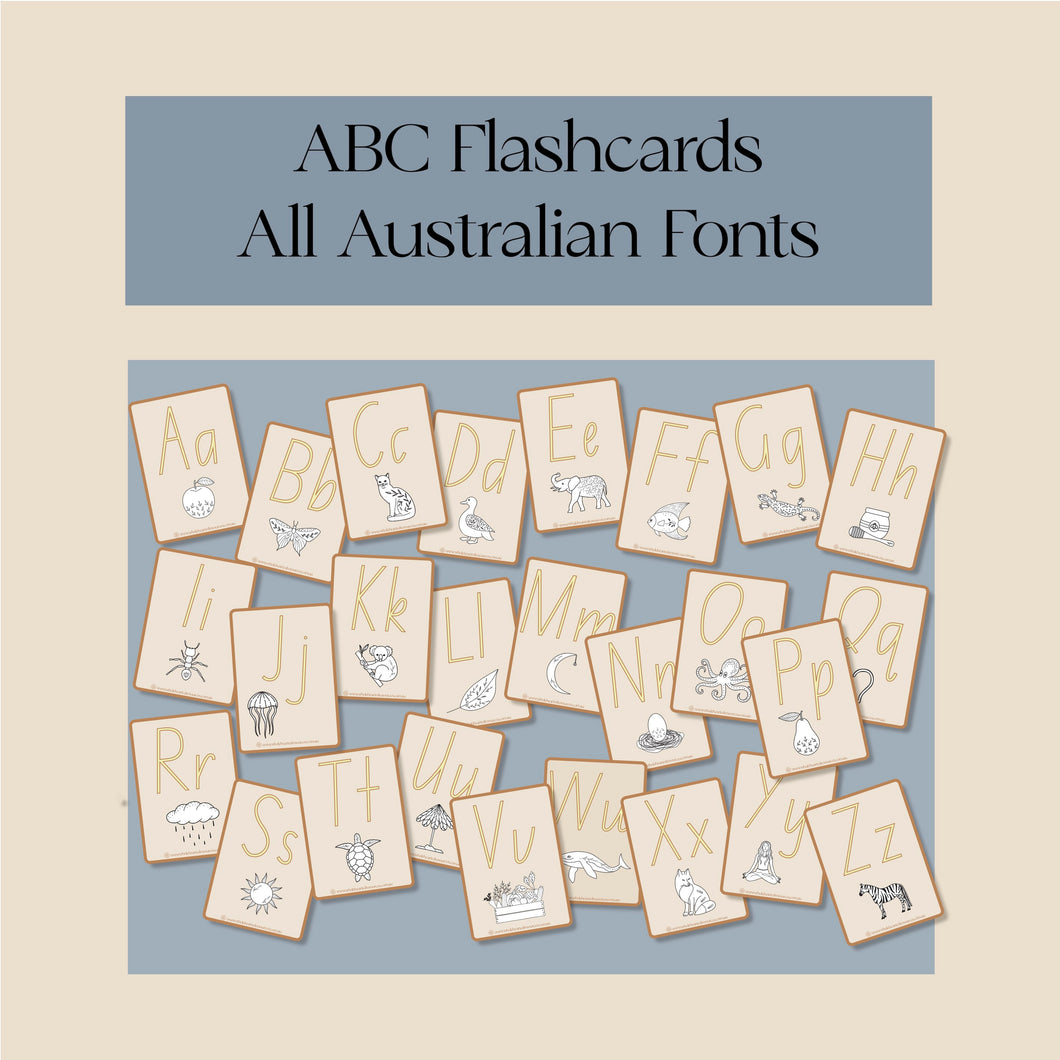 ABC Flashcards- All Australian Fonts