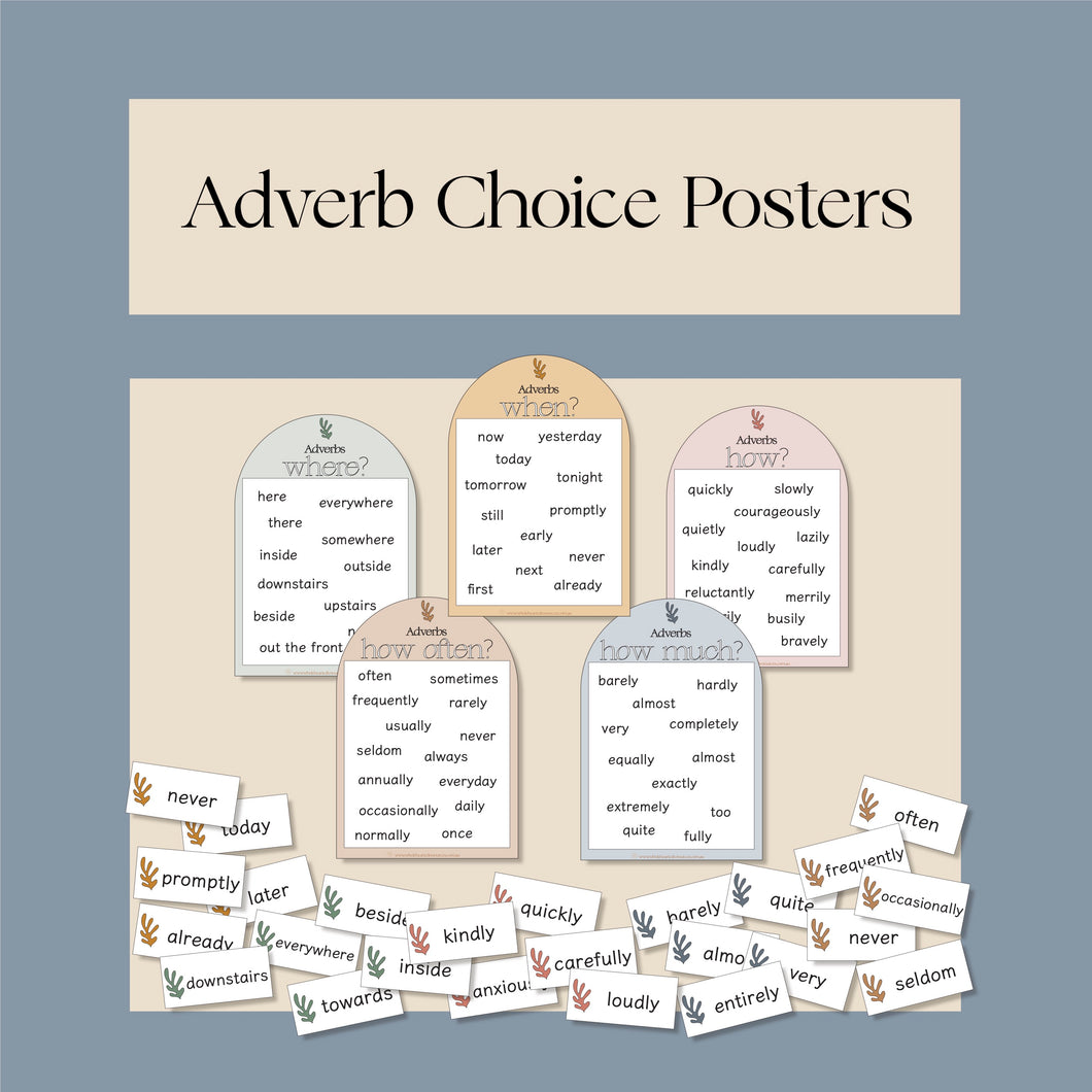 Adverb Choice Posters and Flashcards