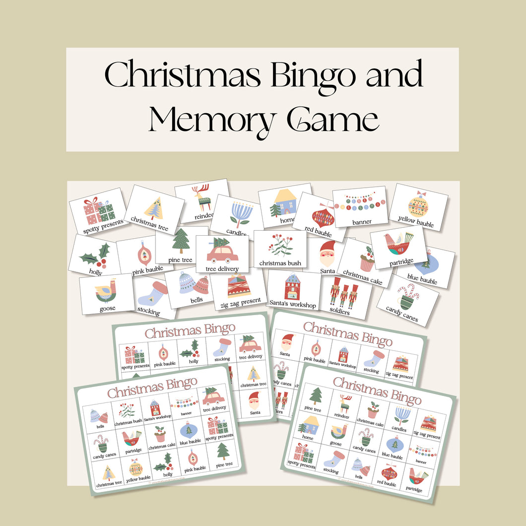 Christmas Bingo and Memory Game