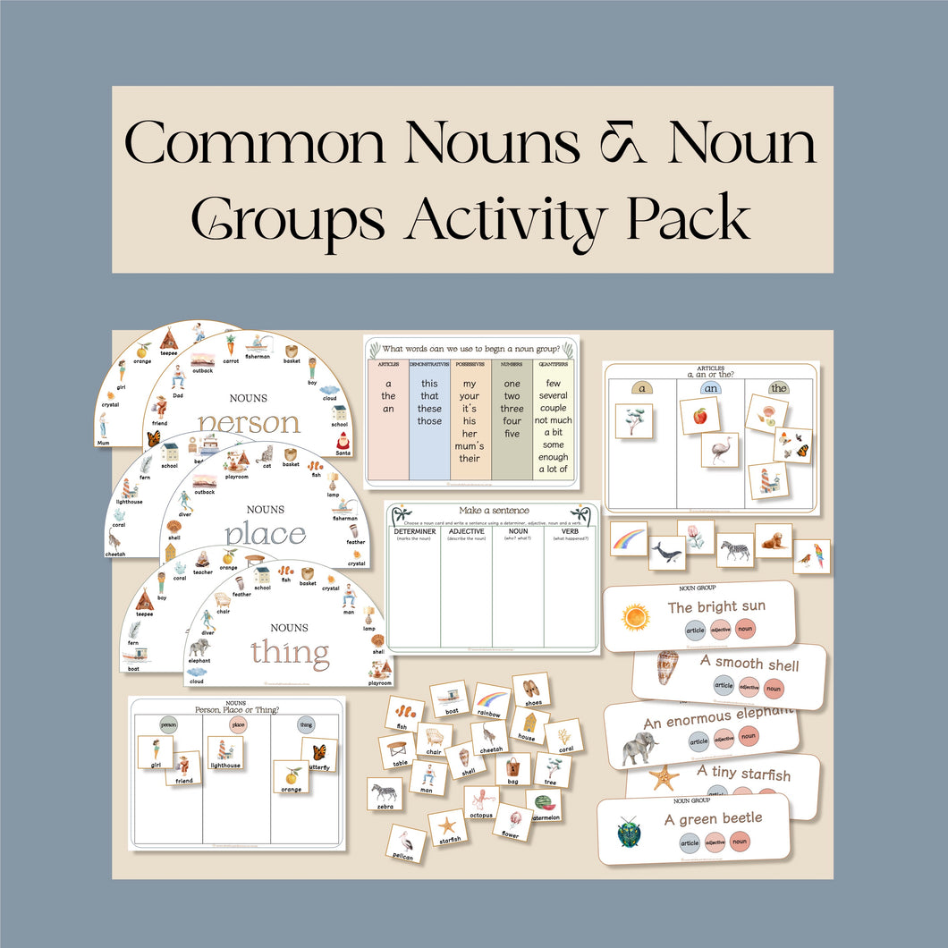 Common Nouns and Noun Group Activity Pack