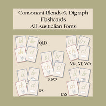 Load image into Gallery viewer, Consonant Blends and Digraph Flashcards- All Australian Fonts
