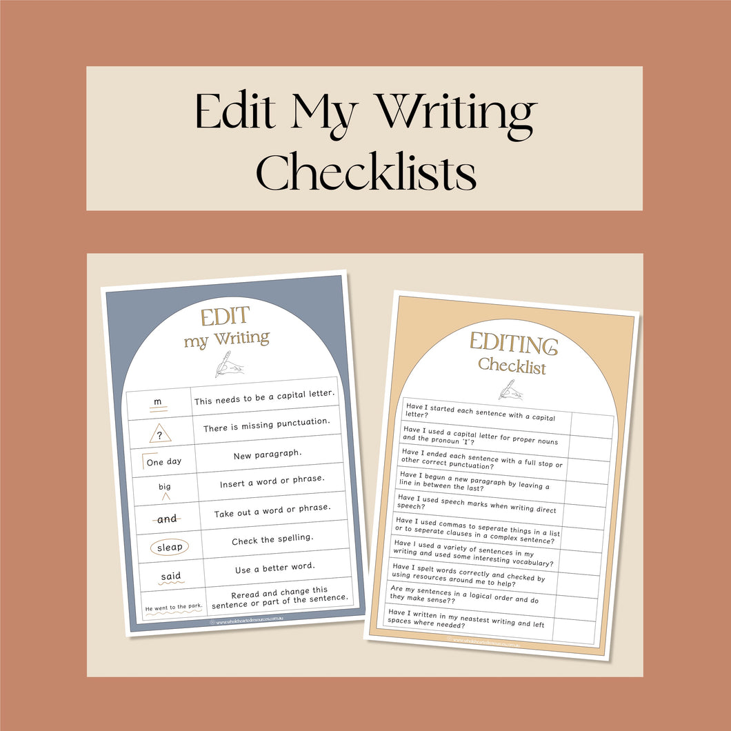 Edit my Writing Checklists