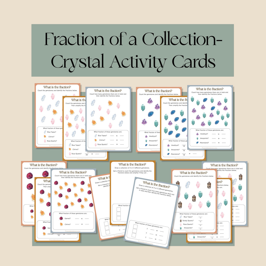 Fractions of a Collection- Crystals Activity Cards