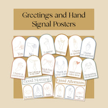 Load image into Gallery viewer, Greetings and Hand Signal Posters
