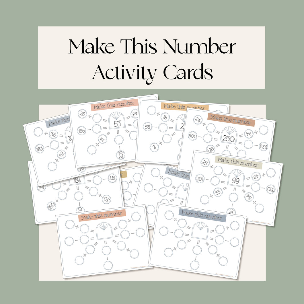 Make This Number Activity Cards