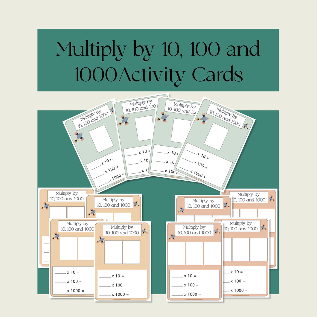 Multiply by 10, 100, 1000 Activity Cards