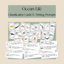 Load image into Gallery viewer, Ocean Life Classification Cards and Writing Prompts
