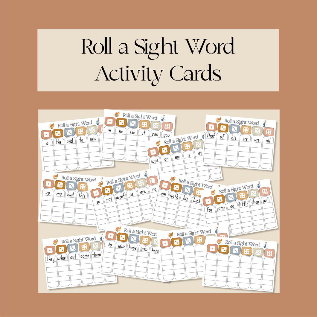 Roll a Sight Word Activity Cards