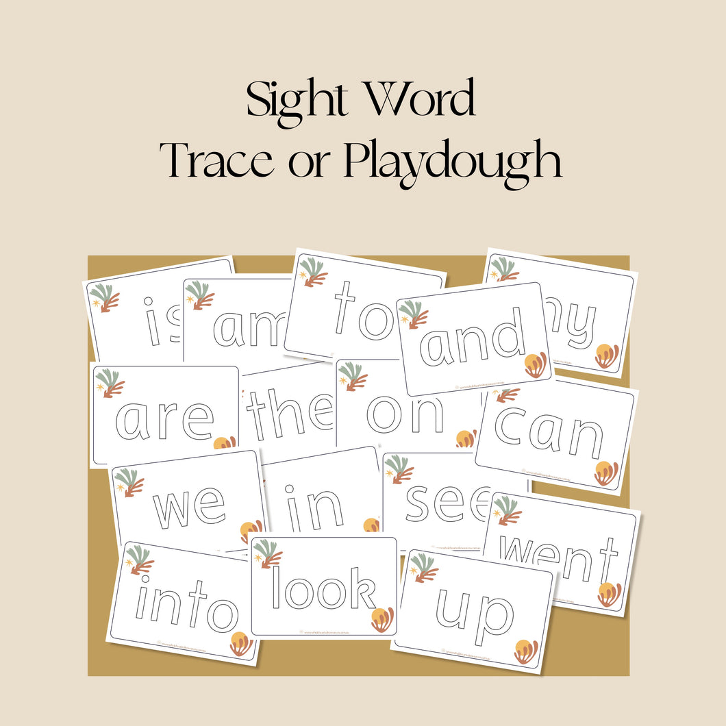 Sight Word Tracing and Playdough Mats